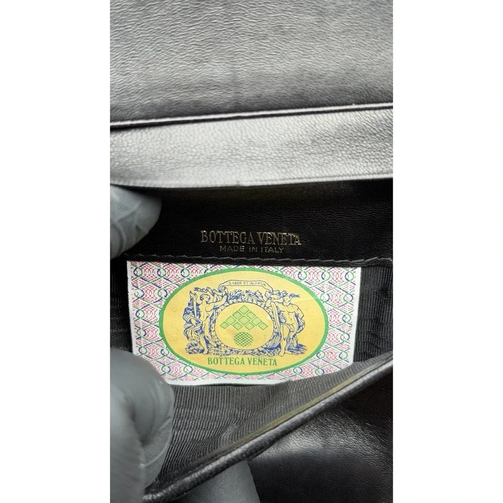Bottega Veneta‎ Black Intrecciato Leather Long Wallet Italy